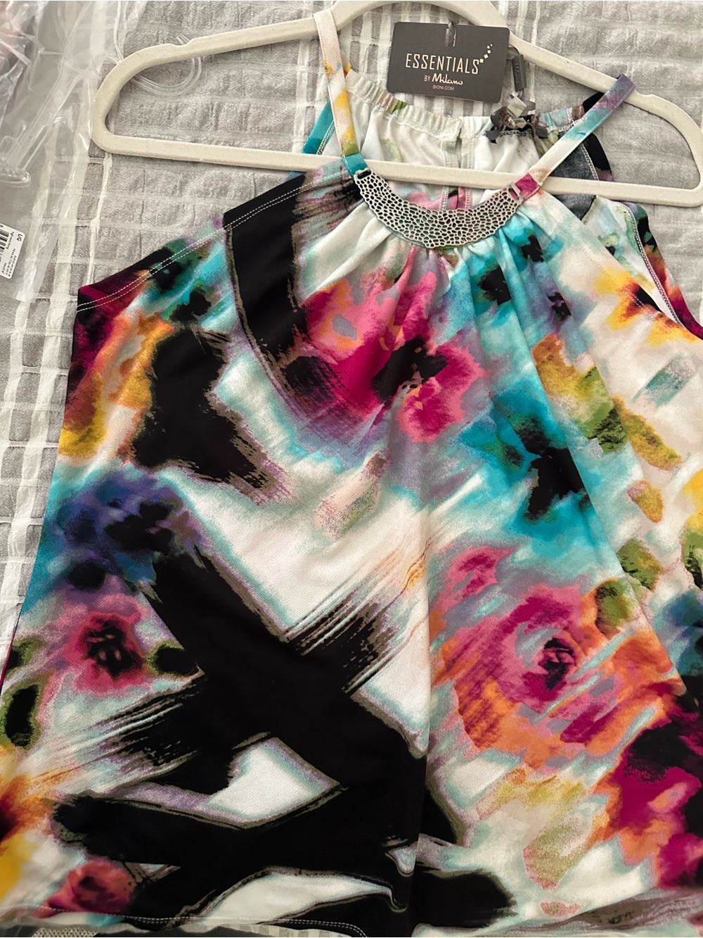 Essentials by Milano Multicolor Floral Brushstroke Halter Camisole